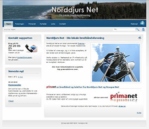 Skærmbillede af Norddjurs Nets hjemmeside