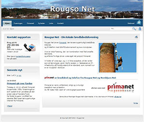 Skærmbillede af Rougsø Nets hjemmeside